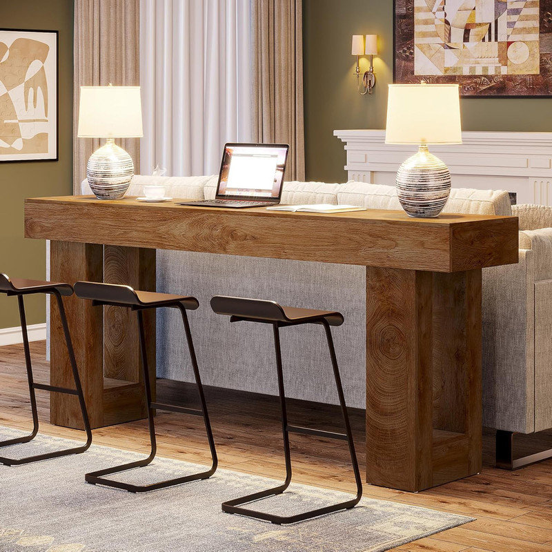 Gracie Oaks Console Table 63 Inch Long Narrow Sofa Table Behind The Couch Wooden Entryway Table for Entrance Wayfair